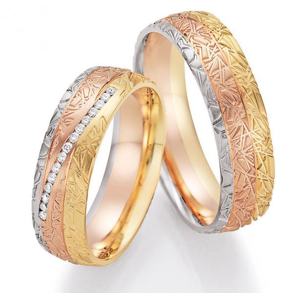 Nowotny-Collection Ruesch Trauringe Tricolour 66/44050-060 + 66/44060-060